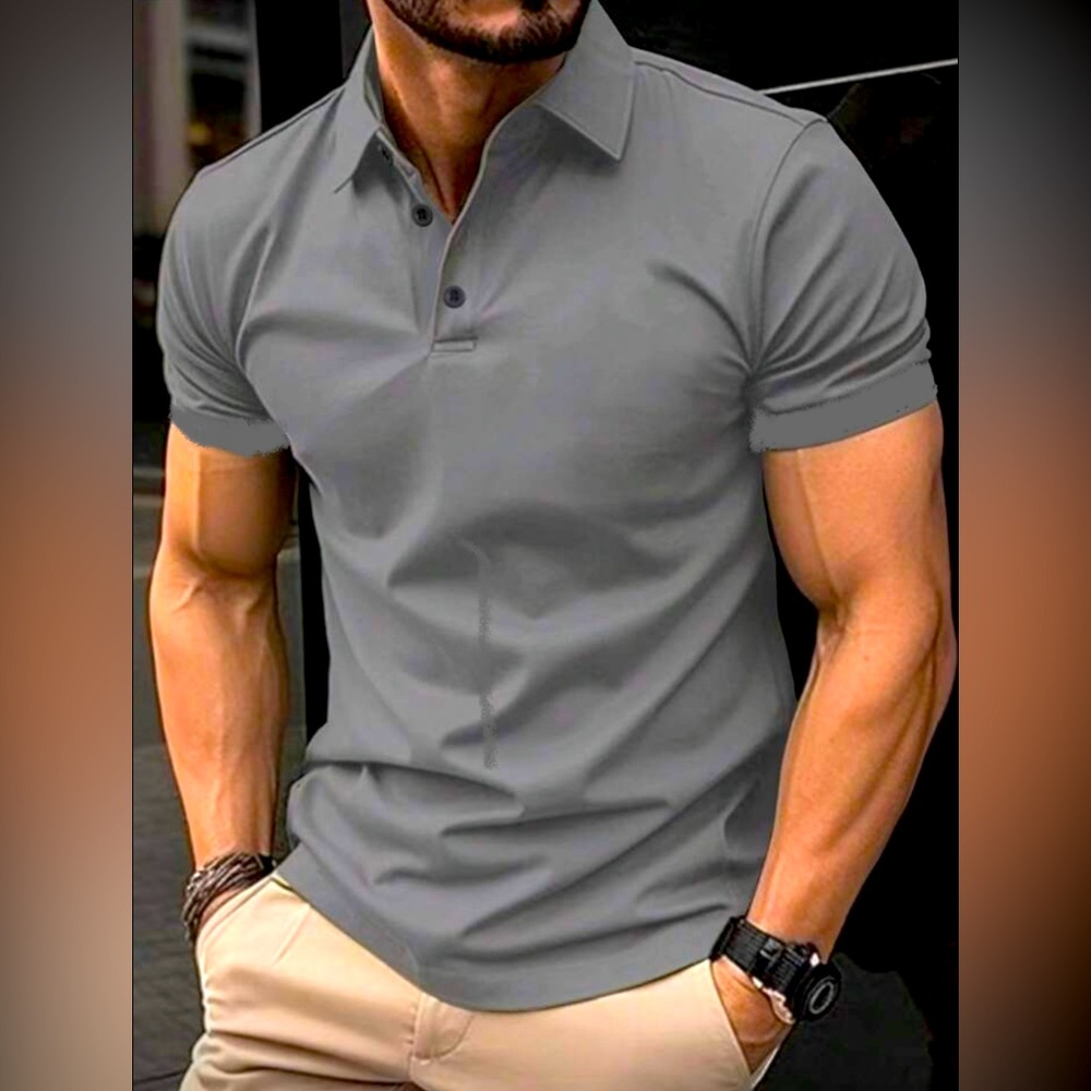 Mens Grey Snake Eyes Dry-18 Golf Polo Sz M